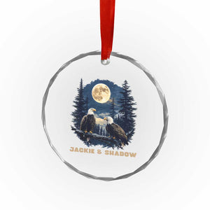 Jackie and Shadow Bald Eagle Couple Crystal Glass Ornament Full Moon Forest Vintage Nature Graphic TS02 Print Your Wear