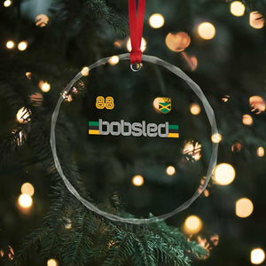 Jamaica Bobsled 1988 Sports Jersey Style Crystal Glass Ornament Retro Winter Games Team Island Jamaican Pride