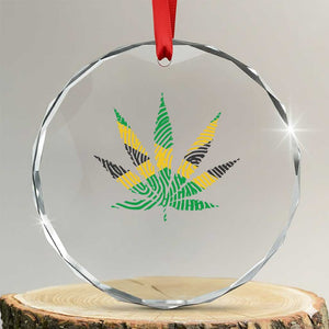 Jamaica Flag Cannabis Crystal Glass Ornament Funny Stoner Weed Lovers Marijuana 420 TS10 Transparent Glass 3'' Circle Print Your Wear