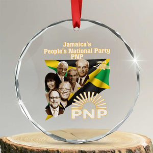 Jamaica People's National Party PNP Supporter Crystal Glass Ornament Patriotic Political Leaders Tribute Jamaican Flag TS02 Transparent Glass 3'' Circle Print Your Wear
