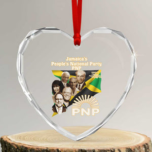 Jamaica People's National Party PNP Supporter Heart Crystal Glass Ornament Patriotic Political Leaders Tribute Jamaican Flag TS02 Transparent Glass 3'' Heart Print Your Wear