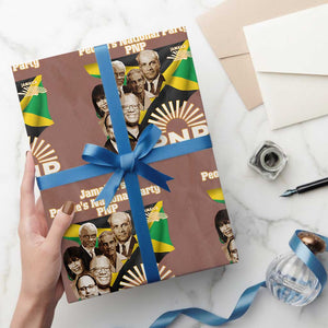 Jamaica People's National Party PNP Supporter Wrapping Paper Roll Patriotic Political Leaders Tribute Jamaican Flag TS02 Mocha Print Your Wear