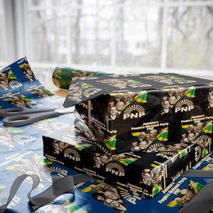 Jamaica People's National Party PNP Supporter Wrapping Paper Roll Patriotic Political Leaders Tribute Jamaican Flag TS02 Black Print Your Wear