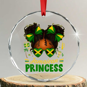 Jamaica Princess Crystal Glass Ornament Proud Jamaican Afro Black Girls Jamaica Flag Pride TS10 Transparent Glass 3'' Circle Print Your Wear