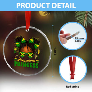 Jamaica Princess Crystal Glass Ornament Proud Jamaican Afro Black Girls Jamaica Flag Pride TS10 Print Your Wear