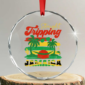 Jamaica Vacation Crystal Glass Ornament Straight Trippin Jamaica Family Girls Trip TS10 Transparent Glass 3'' Circle Print Your Wear