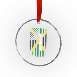 Jamaican American Flag Crystal Glass Ornament Distressed Jamaica America Usa Flag TS10 Print Your Wear
