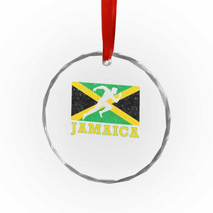 Jamaican Flag Track And Field Crystal Glass Ornament Retro Vintage Jamaica Runner Track Team TS10 Print Your Wear