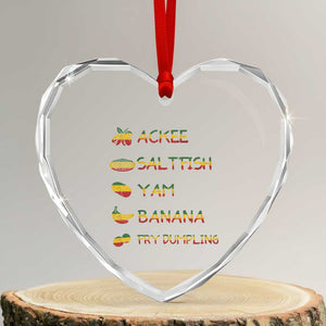 Jamaican National Dish Heart Crystal Glass Ornament Ackee Saltfish Yardie Jamaican Culture Pride Apparel TS10 Transparent Glass 3'' Heart Print Your Wear