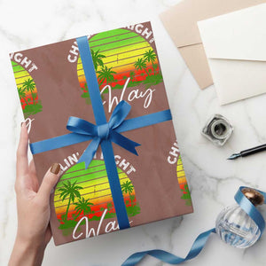 Jamaican Reggae Vibes Wrapping Paper Roll Retro Rasta Sunset Chill Chillin Di Right Way TS10 Mocha Print Your Wear