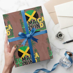 Jamaican Travel Wrapping Paper Roll Straight Trippin Jamaica Vacation Retro TS10 Mocha Print Your Wear