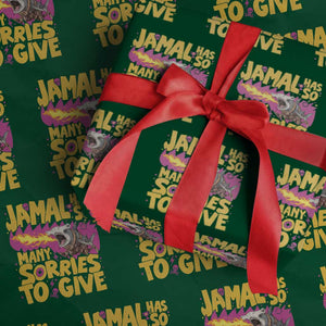 Jamal Has So Many Sorries To Give Wrapping Paper Roll Funny Fire Breathing Hammerhead Shark Gamer