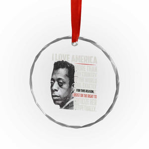 James Baldwin American Patriotic Crystal Glass Ornament I Love America More Than Any Country TS02 Print Your Wear
