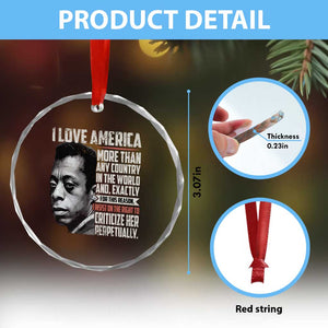 James Baldwin American Patriotic Crystal Glass Ornament I Love America More Than Any Country TS02 Print Your Wear