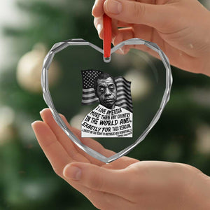 James Baldwin American Patriotic Heart Crystal Glass Ornament I Love America More Than Any Country American Flag TS02 Print Your Wear