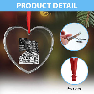 James Baldwin American Patriotic Heart Crystal Glass Ornament I Love America More Than Any Country American Flag TS02 Print Your Wear