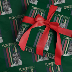 James Baldwin American Patriotic Wrapping Paper Roll I Love America More Than Any Country Retro TS02 Green Print Your Wear