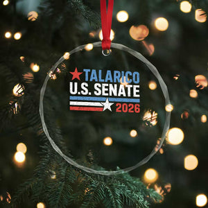 James Talarico US Senate 2026 Crystal Glass Ornament Texas Senate Race Stars and Stripes TS11 Print Your Wear