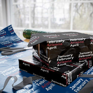 January February Arizona April Wrapping Paper Roll AZ Sport Fan Pride TS12 Black Print Your Wear