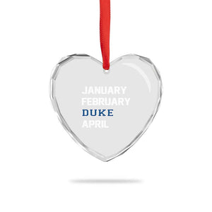 January February Duke April Heart Crystal Glass Ornament Basketball Game Day TS11 Print Your Wear
