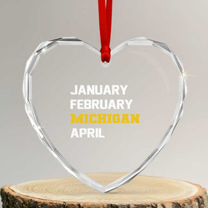 January February Michigan April Heart Crystal Glass Ornament Basketball Game Day TS11 Transparent Glass 3'' Heart Print Your Wear