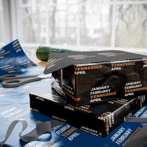 January February Tennessee April Wrapping Paper Roll Basketball Game Day TS11 Black Print Your Wear