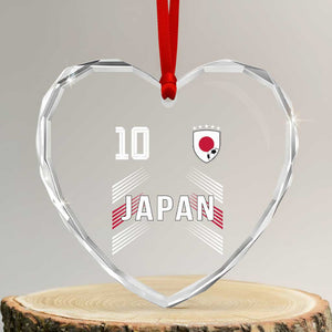 Japan Soccer Sports Graphic Number 10 Jersey Style Heart Crystal Glass Ornament Proud Japanese Football Fans Game Day Pride TS02 Transparent Glass 3'' Heart Print Your Wear