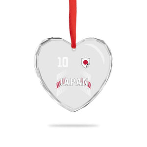 Japan Soccer Sports Graphic Number 10 Jersey Style Heart Crystal Glass Ornament Proud Japanese Football Fans Game Day Pride TS02 Print Your Wear