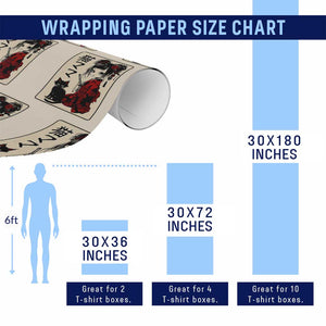 Japanese Gothic Kawaii Anime Samurai Cat Wrapping Paper Roll Japan Female Bushido Graphic With Kanji Retro Vintage TS02 Print Your Wear