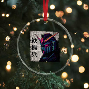 Japanese Mecha Robot Crystal Glass Ornament Samurai Inspired Futuristic Kanji Design TS10 Print Your Wear