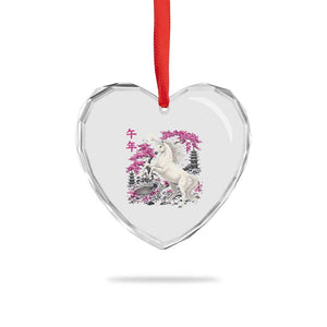 Japanese New Year 2026 Heart Crystal Glass Ornament Year Of The Horse Sakura Cherry Blossom Shrine TS11 Print Your Wear