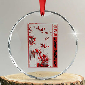 Japanese Spider Lily Crystal Glass Ornament Soft Grunge Anime Aesthetic Flower TS10 Transparent Glass 3'' Circle Print Your Wear