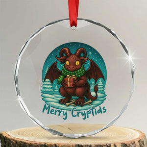Jersey Devil Crystal Glass Ornament Merry Cryptidmas Funny Christmas Gift TS12 Transparent Glass 3'' Circle Print Your Wear