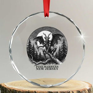 Jersey Devil Playing Dart Crystal Glass Ornament Gothic Horror Gift Pine Barrens New Jersey TS12 Transparent Glass 3'' Circle Print Your Wear