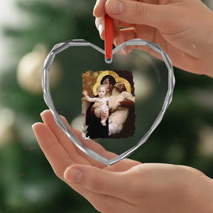 Jesus Christ and Mother Mary William Adolphe Bouguereau Art Heart Crystal Glass Ornament TS11 Print Your Wear