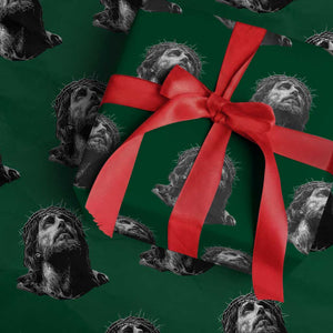 Jesus Christ Religious Christian Faith Crown Of Thorns Wrapping Paper Roll TS11 Green Print Your Wear