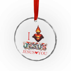 Jesus Christian Christmas Crystal Glass Ornament Cross Bible Verse Faith Love TS14 Print Your Wear