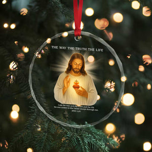 Jesus Christian Christmas Crystal Glass Ornament Cross Bible Verse Inspirational TS14 Print Your Wear