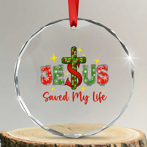 Jesus Christian Christmas Crystal Glass Ornament Religious Cross Bible Verse TS14 Transparent Glass 3'' Circle Print Your Wear