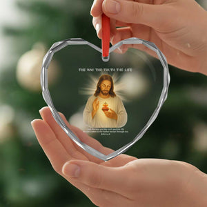 Jesus Christian Christmas Heart Crystal Glass Ornament Cross Bible Verse Inspirational TS14 Print Your Wear