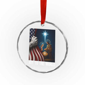 Jesus Christian Crystal Glass Ornament American Flag Joy To The World Christmas TS14 Print Your Wear