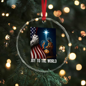 Jesus Christian Crystal Glass Ornament American Flag Joy To The World Christmas TS14 Print Your Wear