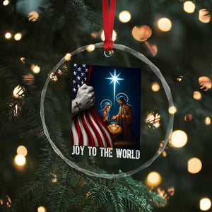 Jesus Christian Crystal Glass Ornament American Flag Joy To The World Christmas TS14 Print Your Wear