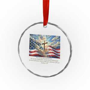 Jesus Christian Crystal Glass Ornament American Flag Religious Cross Bible Verse Faith Inspirational TS14 Print Your Wear