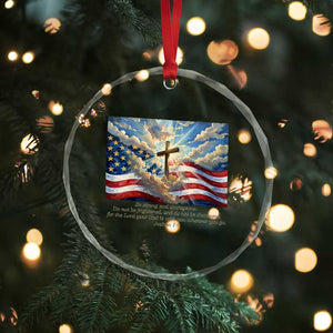 Jesus Christian Crystal Glass Ornament American Flag Religious Cross Bible Verse Faith Inspirational TS14 Print Your Wear