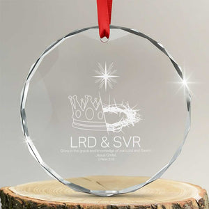 Jesus Christian Crystal Glass Ornament Crown Thorn Monochrome LRD SVR Symbolic Religious TS14 Transparent Glass 3'' Circle Print Your Wear