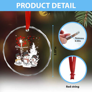 Jesus Christian Crystal Glass Ornament Faith Hope Love Snowman Dandelion Xmas TS09 Print Your Wear