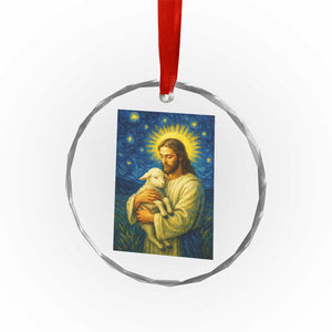 Jesus Christian Crystal Glass Ornament Hug Lamb Starry Night Van Gogh TS14 Print Your Wear