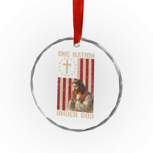Jesus Christian Crystal Glass Ornament One Nation Under God TS14 Print Your Wear
