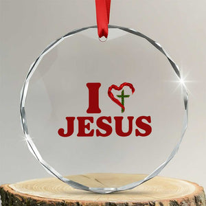 Jesus Christian Crystal Glass Ornament Religious Faith Inspirational Bible Verse TS14 Transparent Glass 3'' Circle Print Your Wear